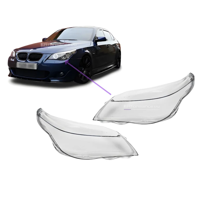 bmw e60 e61 priekiniu zibintu stiklai komplektas