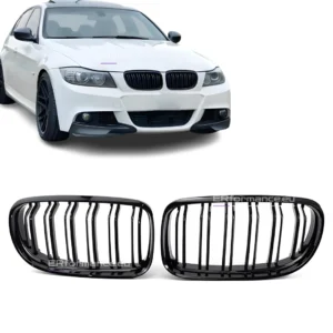 bmw e90 e91 dvigubos juodos blizgios groteles pagrindine