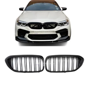 bmw g30 g31 dvigubos grotelės pre lci blizgios juodos pagrindinė