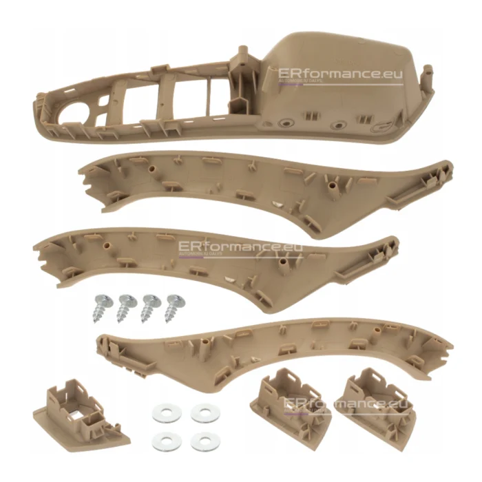 bmw f10 f11 salono rankenų komplektas su užlenkimu beige kreminis iš galo