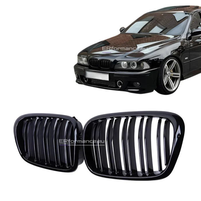 BMW E39 grotelės juodos dvigubos pagrindinė