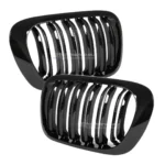 bmw e46 coupe pre lci dvigubos grotelės juodos blizgios iš priekio