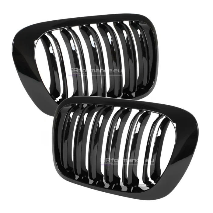 bmw e46 coupe pre lci dvigubos grotelės juodos blizgios iš priekio
