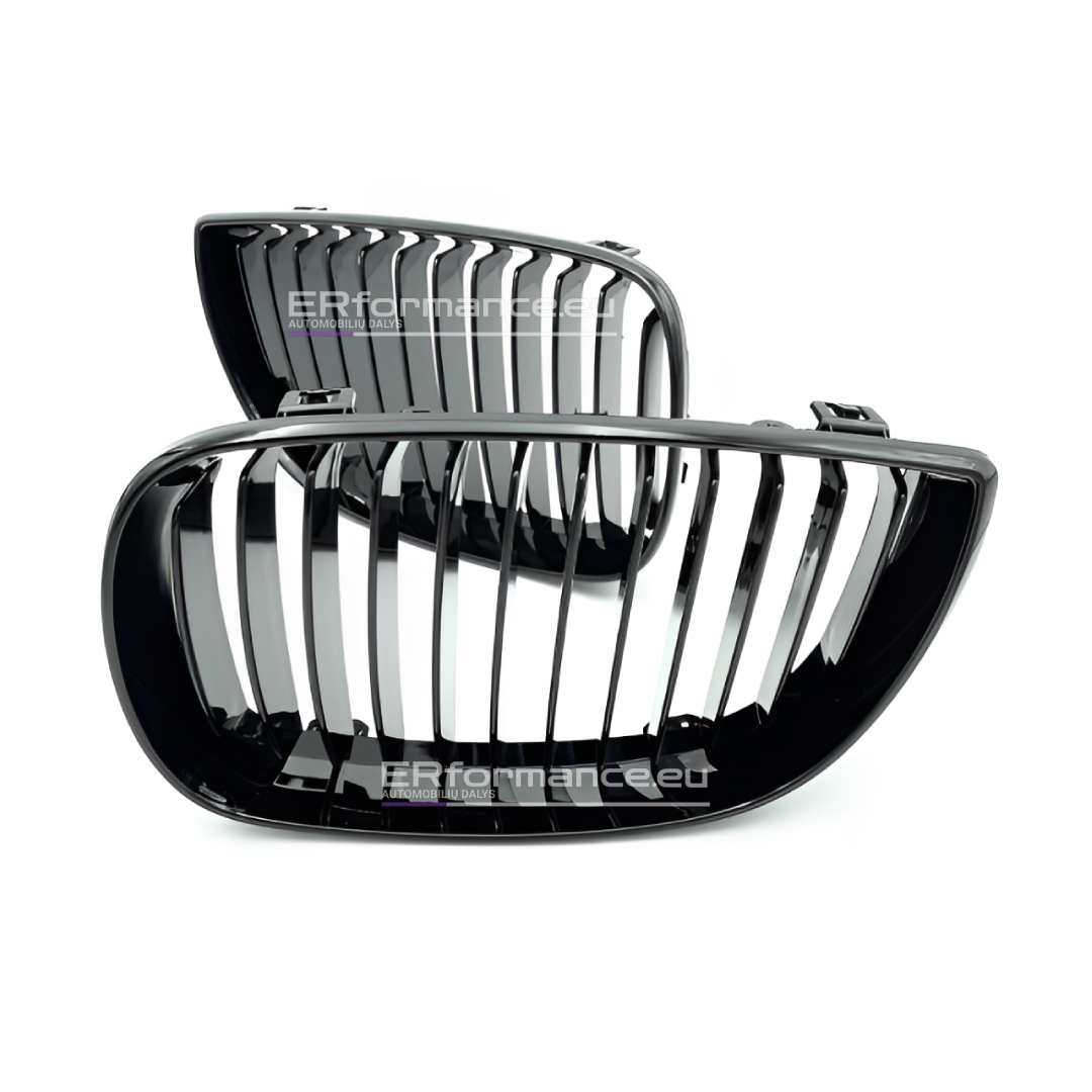 bmw e87 e81 e82 e88 pre lci viengubos juodos blizgios grotelės pagrindinė