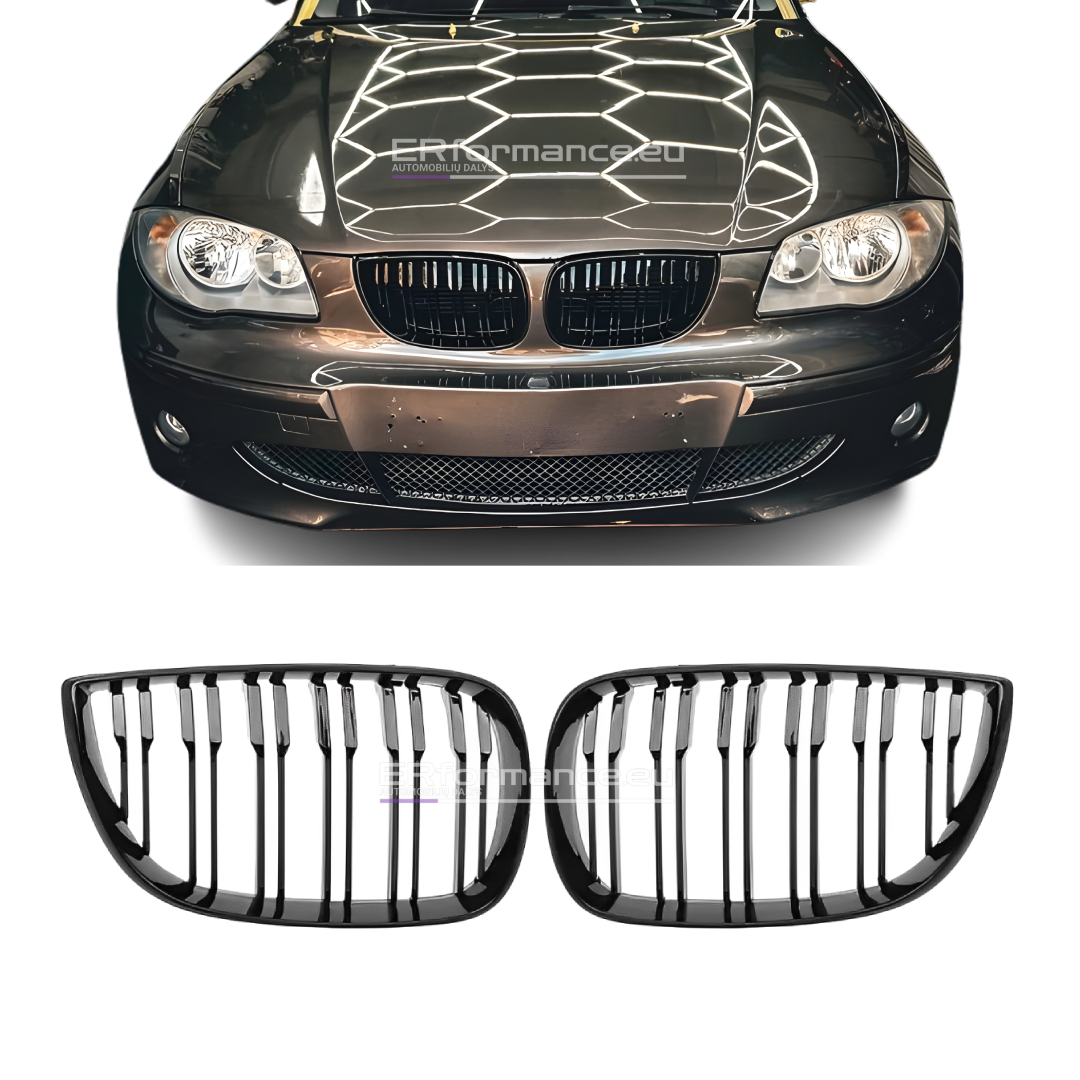 Bmw priekinio bamperio grotelės juodos blizgios e87 e82 e88 e81