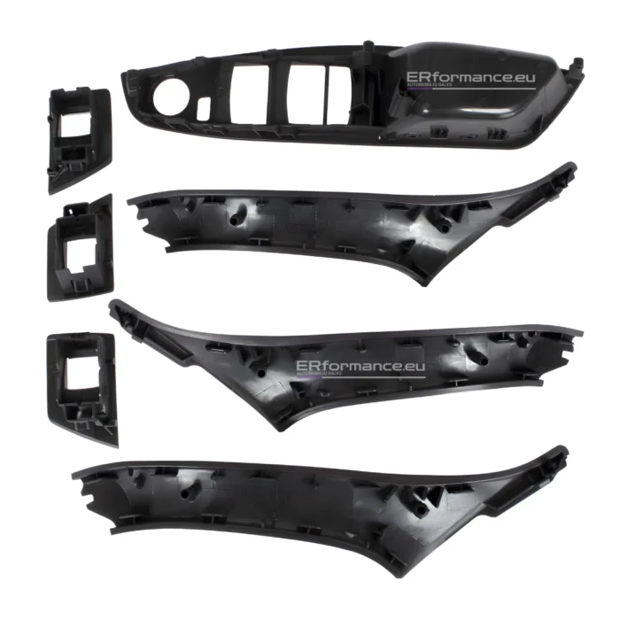 BMW F10 F11 salono rankenos juodos komplektas 7vnt be užlenkimo iš galo