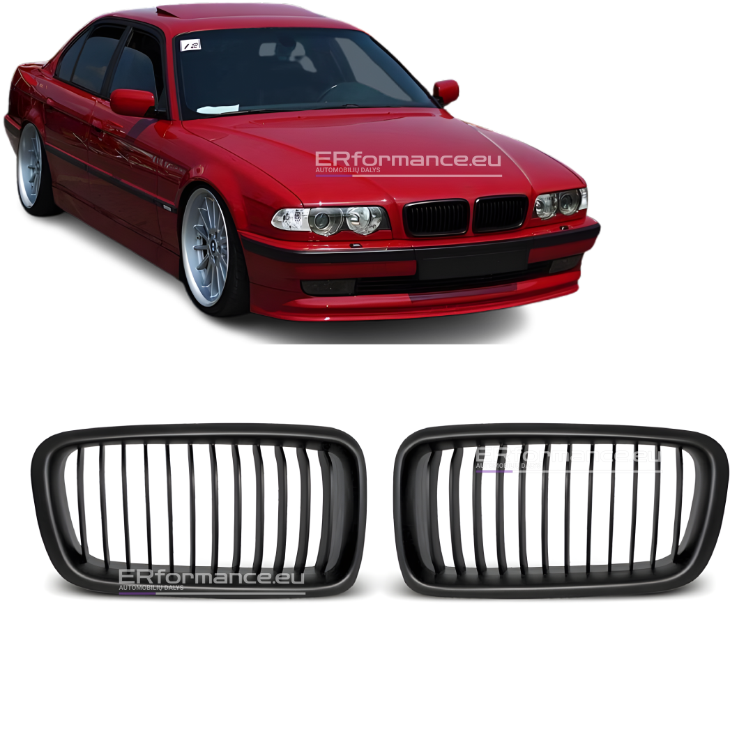 bmw e38 viengubos grotelės matinės juodos lci ir pre lci pagrindinė