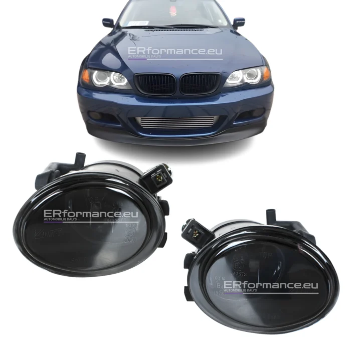 bmw e46 m tech m3 look bamperio priešrūkiniai žibintai tamsinti pagrindinė
