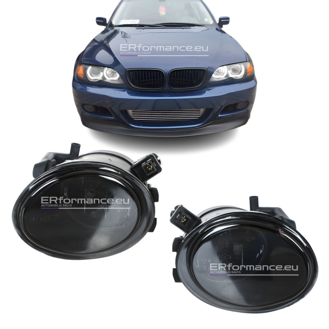 bmw e46 m tech m3 look bamperio priešrūkiniai žibintai tamsinti pagrindinė
