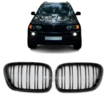 bmw e53 pre lci dvigubos grotelės blizgios juodos pagrindinė