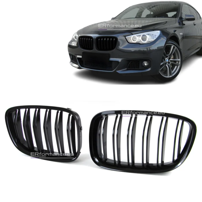 bmw f07 dvigubos grotelės blizgios juodos pagrindinė