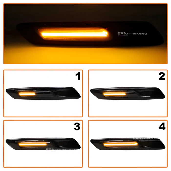 bmw f10 f11 f07 tamsinti posūkiai dinaminiai parodymas kaip šviečia