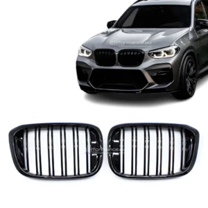 bmw g01 g02 dvigubos grotelės pre lci blizgios juodos pagrindinė