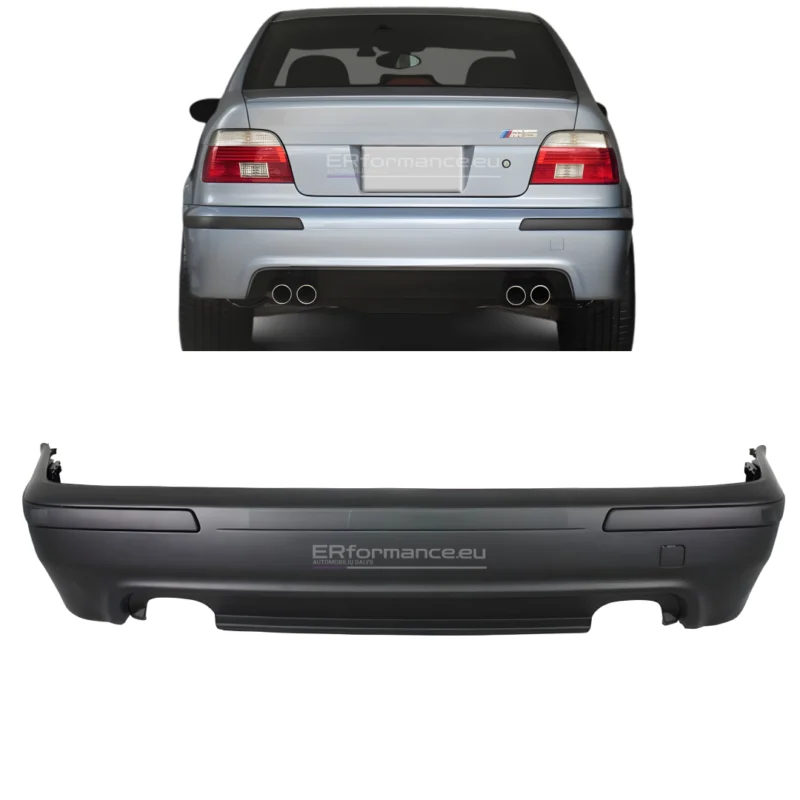 bmw e39 m5 look galinis bamperis sedano lci prelci dvigubo difuzoriaus pagrindinė