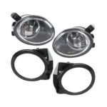 bmw e46 priešrūkiniai žibintai m tech m3 look bamperiui ir rėmeliai juodi iš priekio