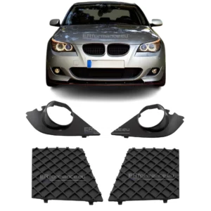 bmw e60 e61 m tech bamperio grotelės ir priešrūkinių žibintų rėmeliai pagrindinė