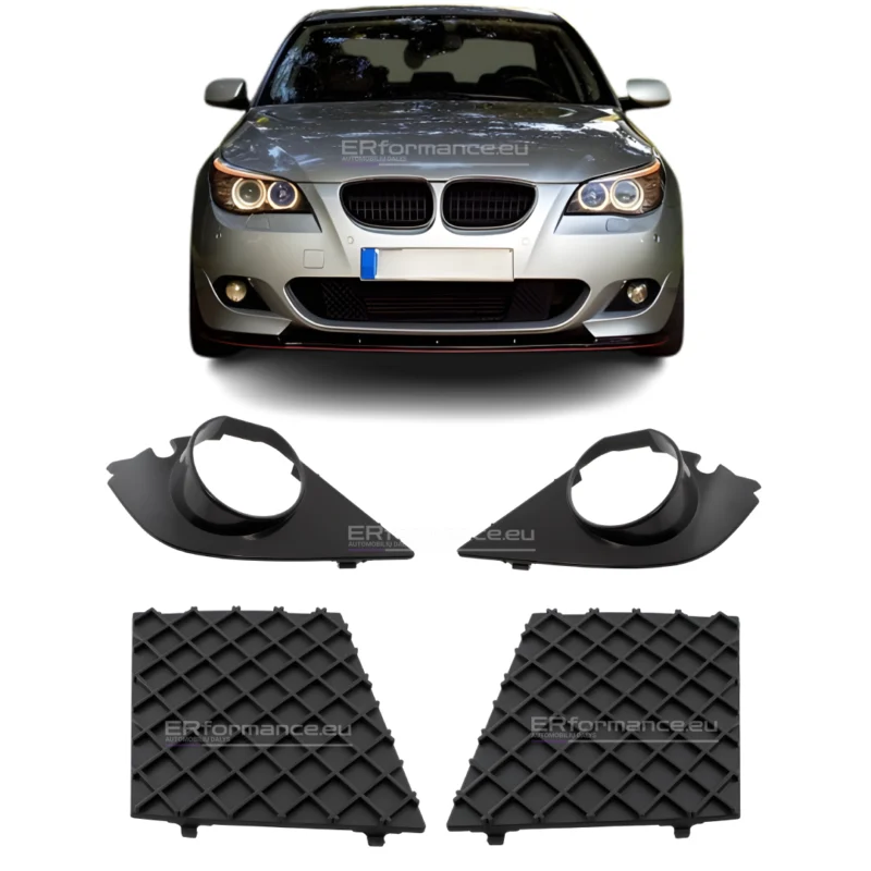 bmw e60 e61 m tech bamperio grotelės ir priešrūkinių žibintų rėmeliai pagrindinė