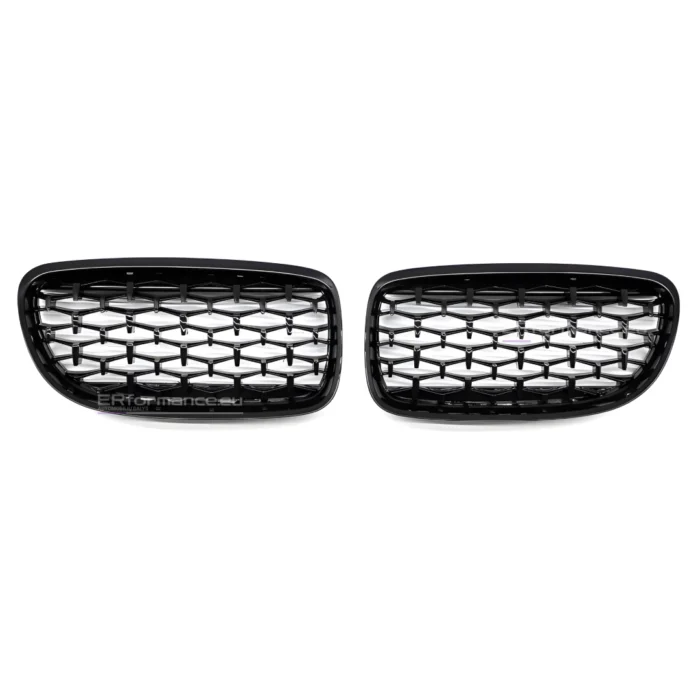 bmw e90 e91 lci diamond grotelės juodos blizgios (09-13) iš priekio