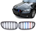 bmw e90 e91 lci dvigubos m stiliaus grotelės blizgios juodos 09-13 pagrindinė