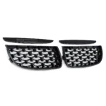 bmw e90 e91 pre lci diamond grotelės blizgios juodos 05-08 iš šono