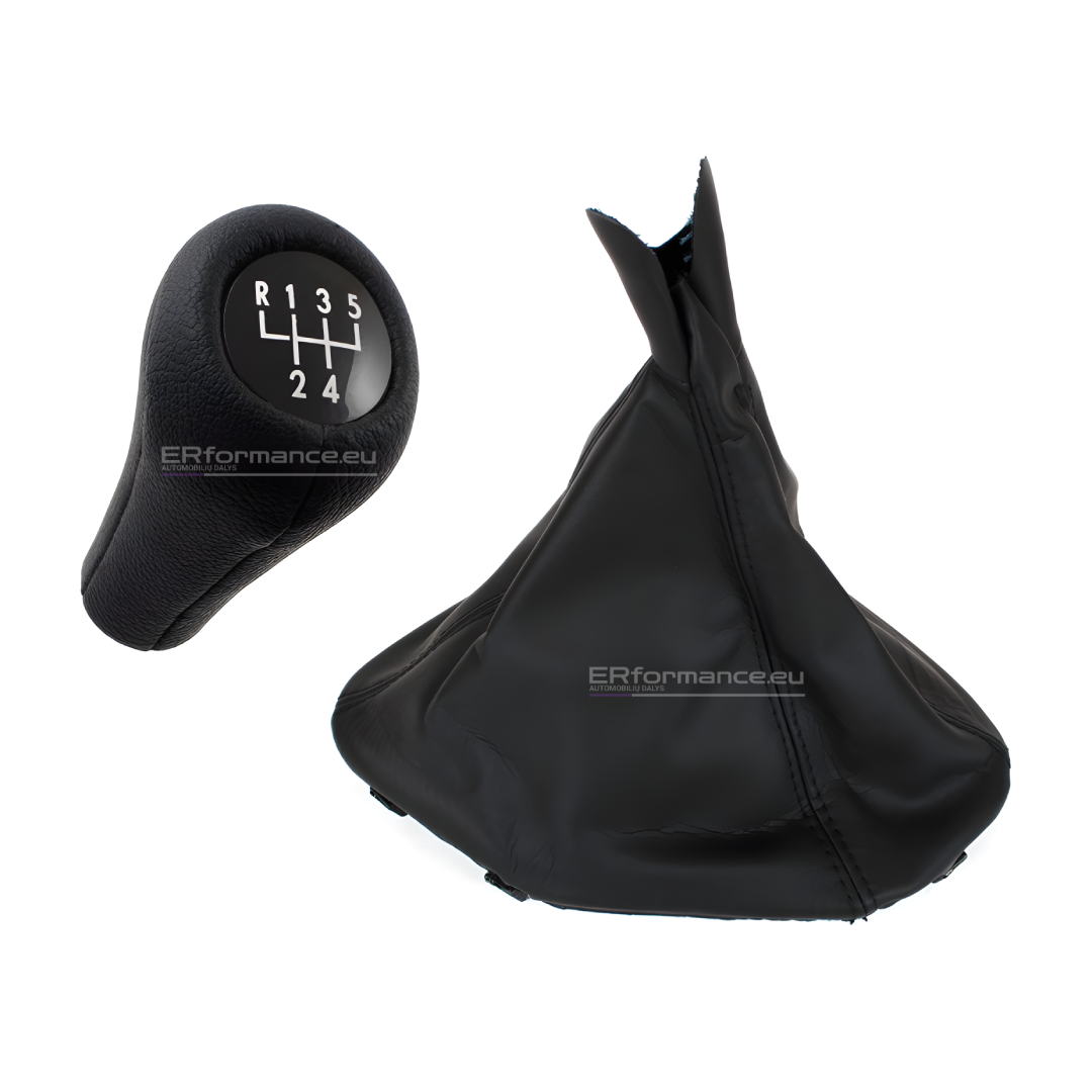 bmw-e39-5-begiu-svirtis-oda-1 bmw e39 5 bėgių svirtis knobas su oda užvalkalu iš priekio