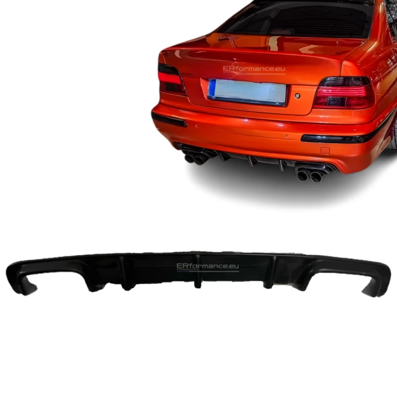 bmw e39 difuzorius dvigubas blizgus juodas sedano universalo M pagrindinė