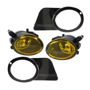 bmw e39 priešrūkiniai žibintai m tech gelsvi ir juodi rėmeliai iš priekio