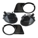 bmw e39 priešrūkiniai žibintai tamsinti m tech ir juodi blizgūs rėmeliai iš priekio