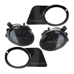 bmw e39 priešrūkiniai žibintai tamsinti m tech ir juodi blizgūs rėmeliai iš priekio