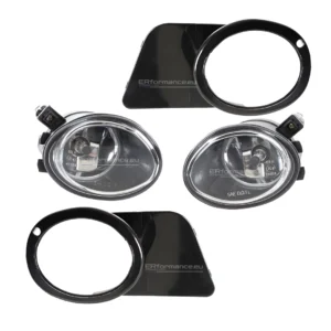 bmw e39 priešrūkiniai žibintai skaidrūs m tech ir juodi rėmeliai iš priekio