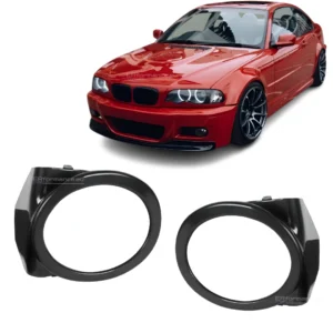 bmw e46 m tech m3 look priešrūkinių žibintų rėmeliai blizgūs juodi pagrindinė