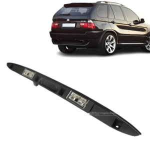 bmw e53 x5 numerių apšvietimo juosta blizgi juoda iš priekio