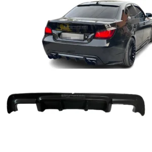 bmw e60 e61 difuzorius dvigubas juodas blizgus M bamperiui pagrindinė