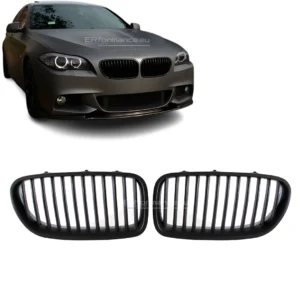 bmw f10 f11 viengubos grotelės, matinės juodos pagrindinė