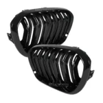 BMW F20 F21 dubultās restes LCI spīdīgi melnas – no priekšpuses