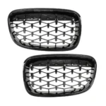 bmw f20 f21 diamond grotelės pre lci juodos blizgios iš priekio