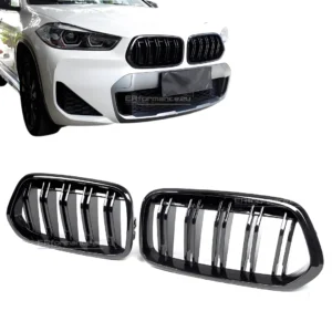 bmw f39 x2 dvigubos grotelės 17-23 blizgios juodos pagrindinė