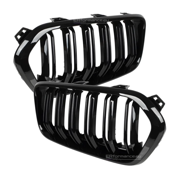 bmw f39 x2 dvigubos grotelės 17-23 blizgios juodos iš priekio