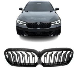 bmw g30 g31 lci dvigubos grotelės blizgios juodos pagrindinė