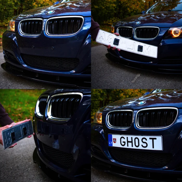 magnetiniai numerių laikikliai vienam numeriui uždėjimo nuotraukos