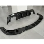 bmw e60 e61 dvigubas difuzorius ir lipas blizgus juodas iš kairės