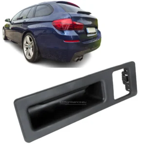 bmw f10 f11 bagažinės rankena mygtukas su skyle kamerai iš priekio