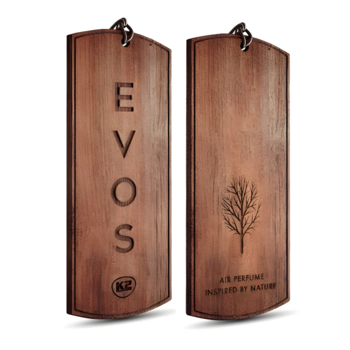 k2 evos boss kvapukas automobilio kvapas medine kortele iš arti