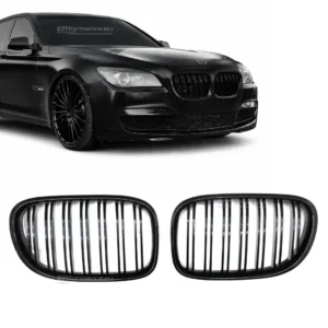 bmw f01 f02 dvigubos grotelės blizgios juodos pagrindinė