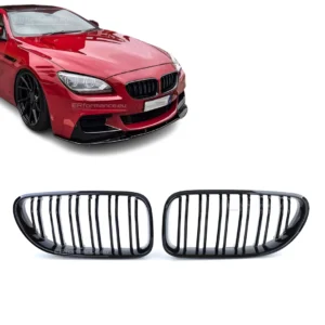 bmw f06 f12 f13 dvigubos grotelės, blizgios juodos pagrindinė