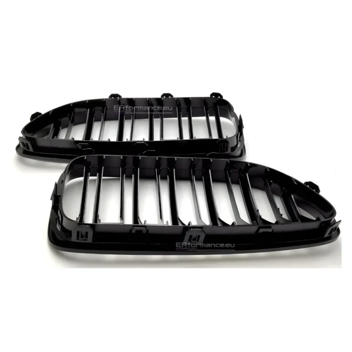 bmw f06 f12 f13 dvigubos grotelės, blizgios juodos vidinė dalis