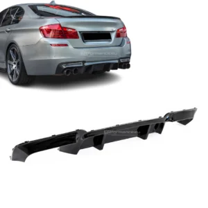 bmw f10 f11 dvigubas difuzorius V1 blizgus juodas pagrindinė