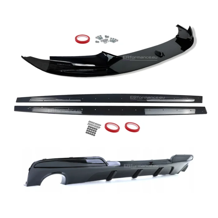 BMW F10 F11 performance komplektas 535 juodas blizgus iš šono