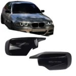 bmw e46 m veidrodėlių dangteliai blizgūs juodi lci pre lci pagrindinė