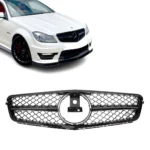 Mercedes benz w204 grotelės juodos blizgios c63 stiliaus s204 c204 pagrindinė